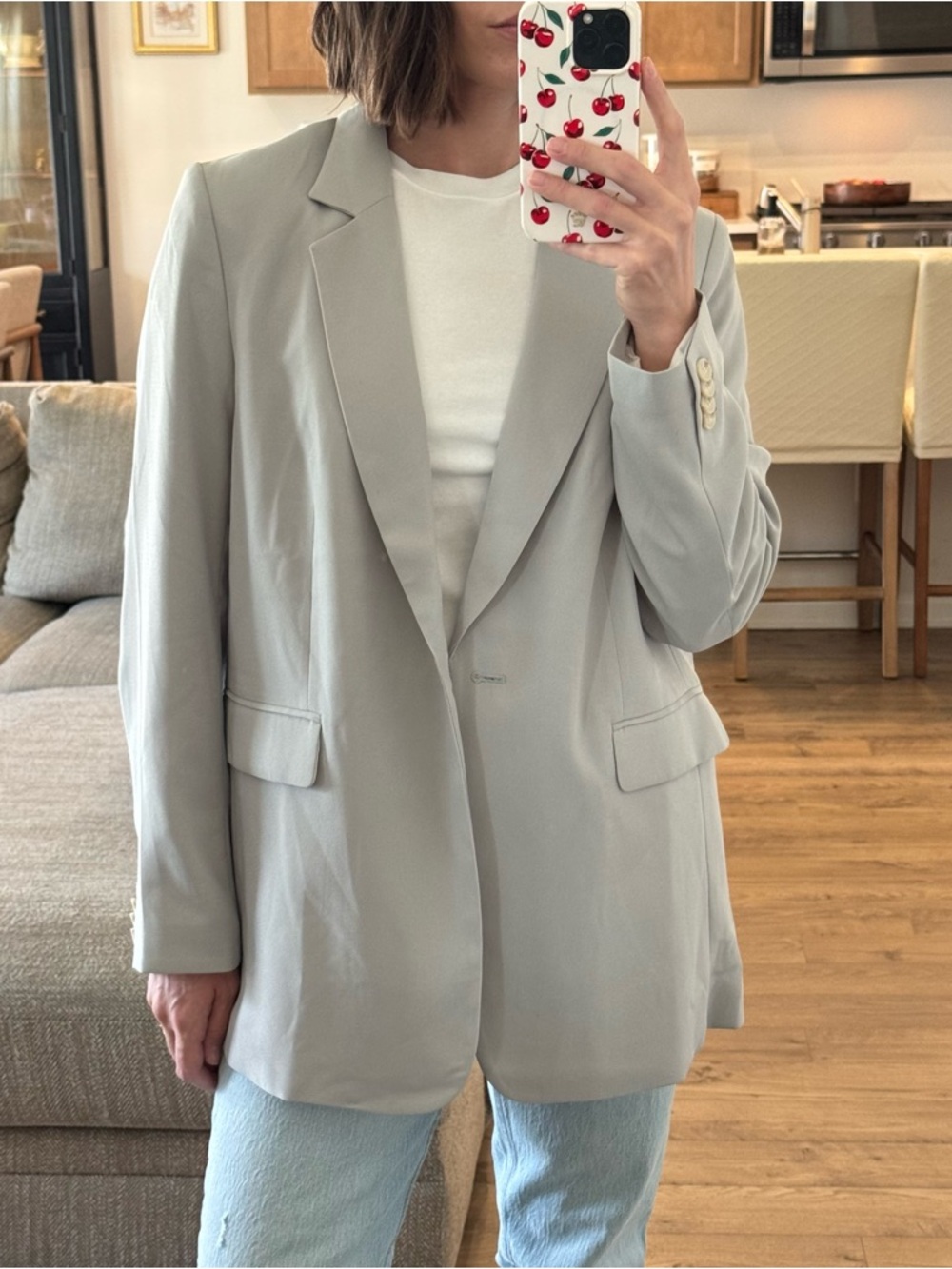 H&M Light Gray Single-Button Blazer
